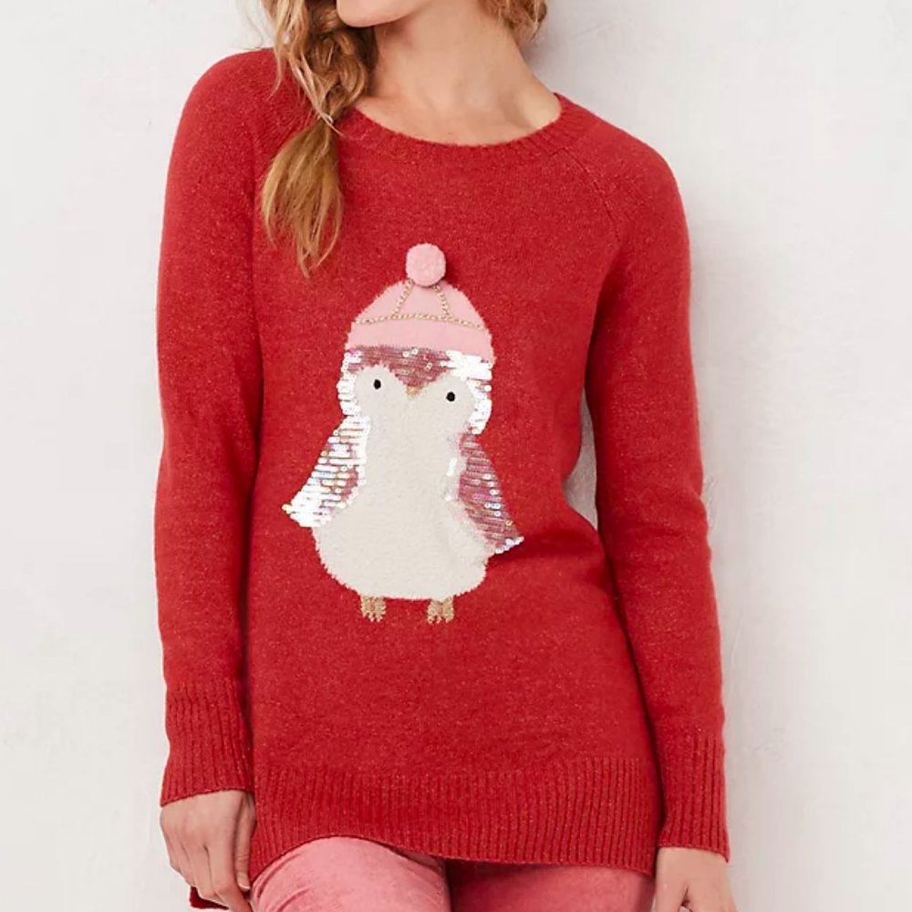 Lauren Conrad Embellished Sweater with penguin